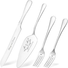 Wedding Cake Knife Server Set Silver Cake Cutting Set Wedding 4 Pieces Set