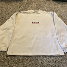 Vtg 90's men's Reebok spellout sweatshirt made in EU sz M/L Crewneck White L