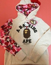 Unused Bathing Ape Hello Kitty Hoodie Ape Hello Kitty Rare Size XS 2602TK