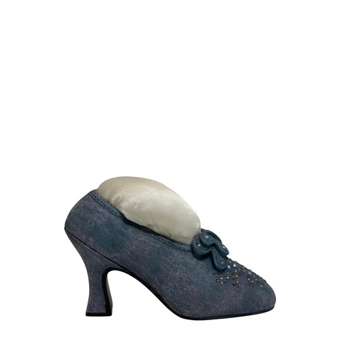 Decorative Shoe-Shaped Pincushion - Dusty Blue Textured Finish Small