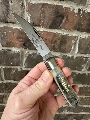 NEW Great Eastern Cutlery 47 Viper Stone Wash Blue Natural Bone GEC Pocket Knife