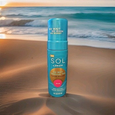 Sol by Jergens No Wait Tropical Tan Tinted Mousse Sunless Tanning Deep 5oz-NEW!!