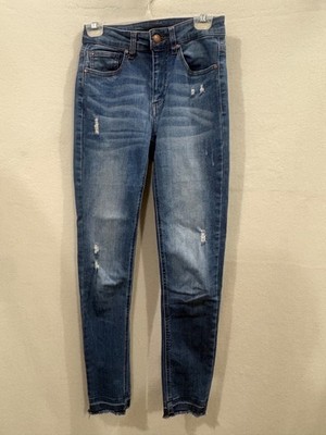 Risen Los Angeles Womens High Rise Distressed Skinny Jeans Blue Size 1 25