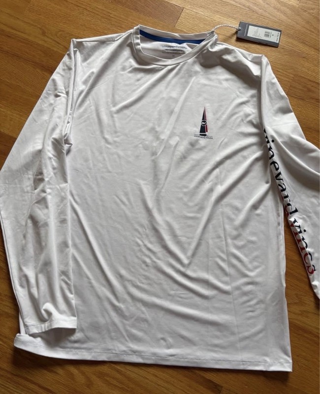 Men’s Vineyard Vines Sail Reflection Harbor Long Sleeve Shirt Size Medium