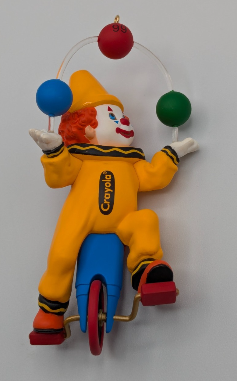 Vintage 1999 Hallmark Keepsake Crayola Clownin Around Christmas Ornament