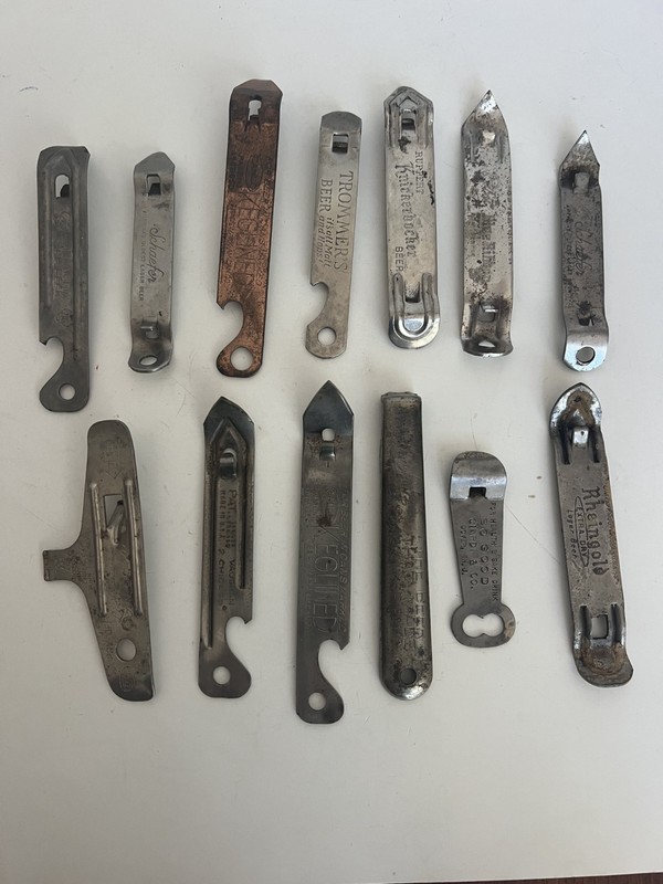 13 Vintage Bottle Openers, Pabst, Schaefer, Reingold, Ballantine, Knickerbocker
