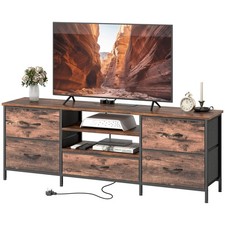 HOMCOM TV Unit with Charging Station, TV Stand for TVs up to 65 Inch