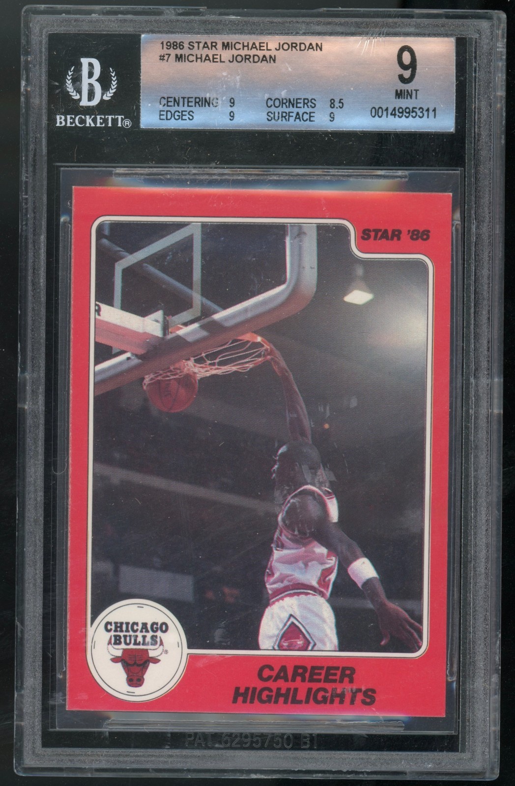 1986 Star Michael Jordan #7 Career Highlights BGS 9 Mint