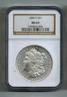 1884 O $1 US Morgan Silver Dollar NGC MS63 Brown Label