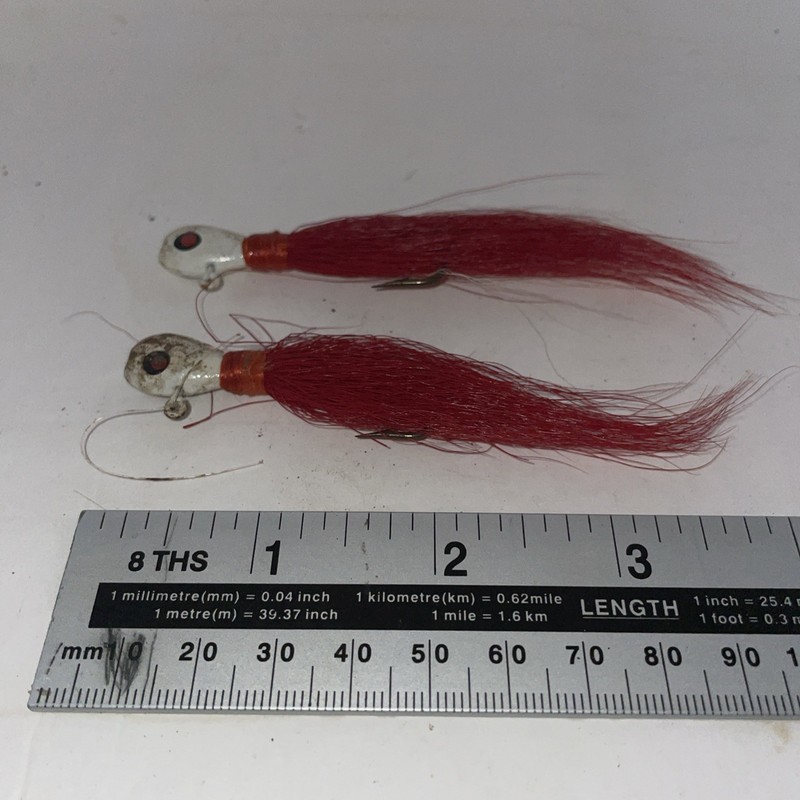 Pair Of Vintage Bucktail Jig Fishing Lures 