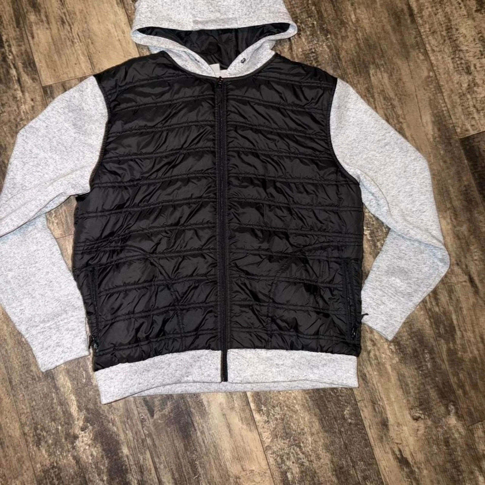 Colorado Outdoor Apparel Quilted Hoodie Jacket Black Gray Men’s Large