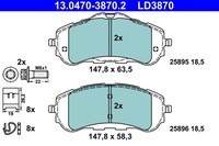 Bremsbelagsatz Scheibenbremse ATE Ceramic 13.0470-3870.2 FüR 308 Peugeot SW K9 2