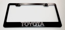 3d Toyota Camry Emblem Stainless Steel Matte Black License Plate Frame W Caps