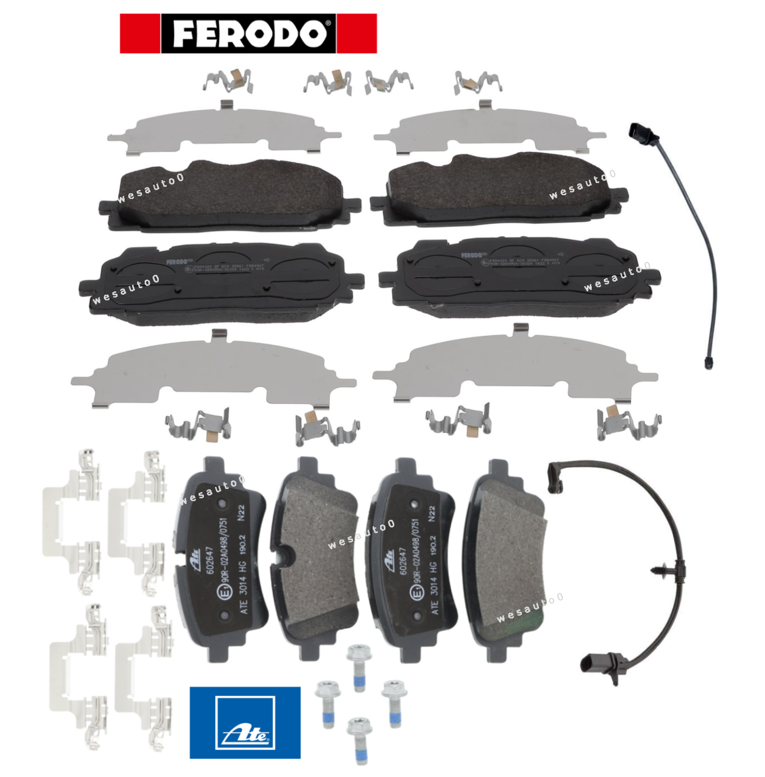 Front Brake Pad & Rear Brake Pad Set oes + Sensors For Audi Q5 PHEV SQ5