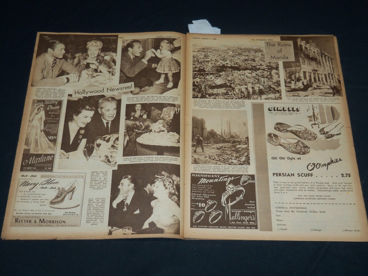 1945 MARCH 4 THE PITTSBURGH PRESS SUNDAY ROTO SECTION - FIGHTER