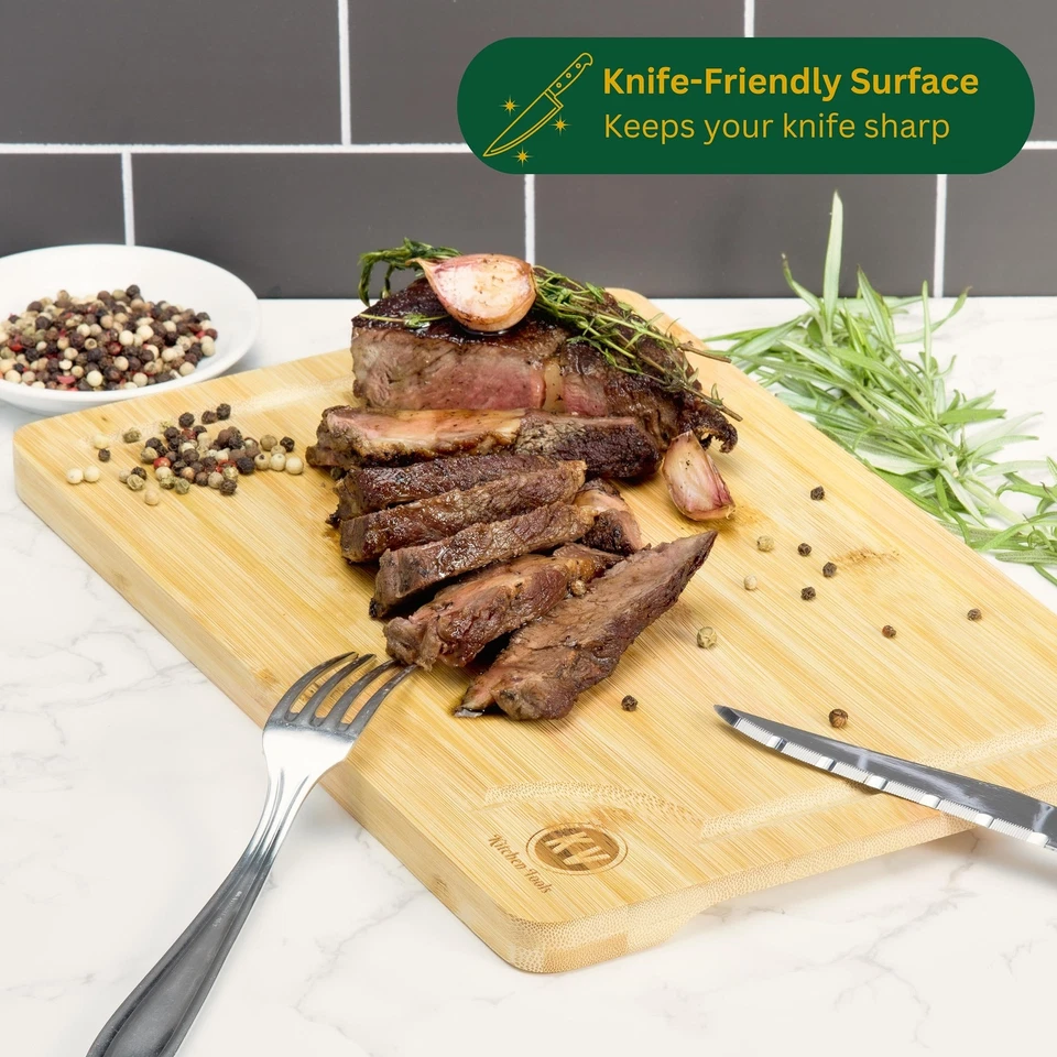 KV Kitchen tools bamboo cutting board set of 3 boards Bamboo cutting boards w... - Image 4 of 4