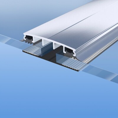 Verlegeprofil Mittelverbinder 60mm Breite für Glas, ESG, VSG, Stegplatten 6-32mm
