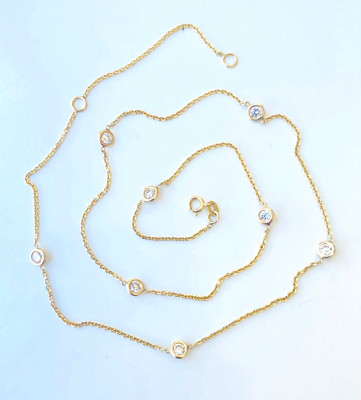 14K Yellow Gold 0.85 CTW ''DBY'' Diamond By The Yard 19.5'' Necklace