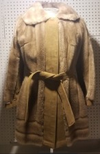 Vintage 1960's Lilli Ann Coat Simulated Fur with Real Leather Medium/Large