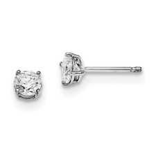 .925 Sterling Silver 5mm Round CZ Basket Set Stud Earrings Madi K Kid's Jewelry