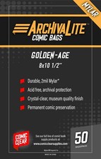 Golden Age Mylar Comic Bags 50 - Comic Clear - No-seal Closure Type