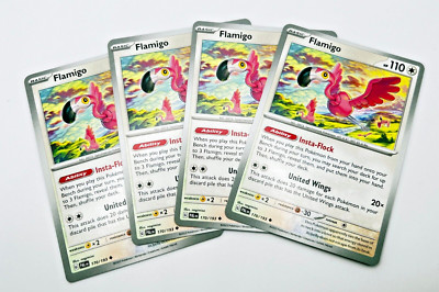 Flamigo 170/193 x4 4x Pokémon Cards 2023 Paldea Evolved Playset