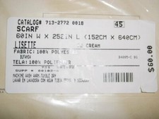 NIP 60.00 PENNEYS Beige Voile Polyester Scarf 60 x 252" Beautiful