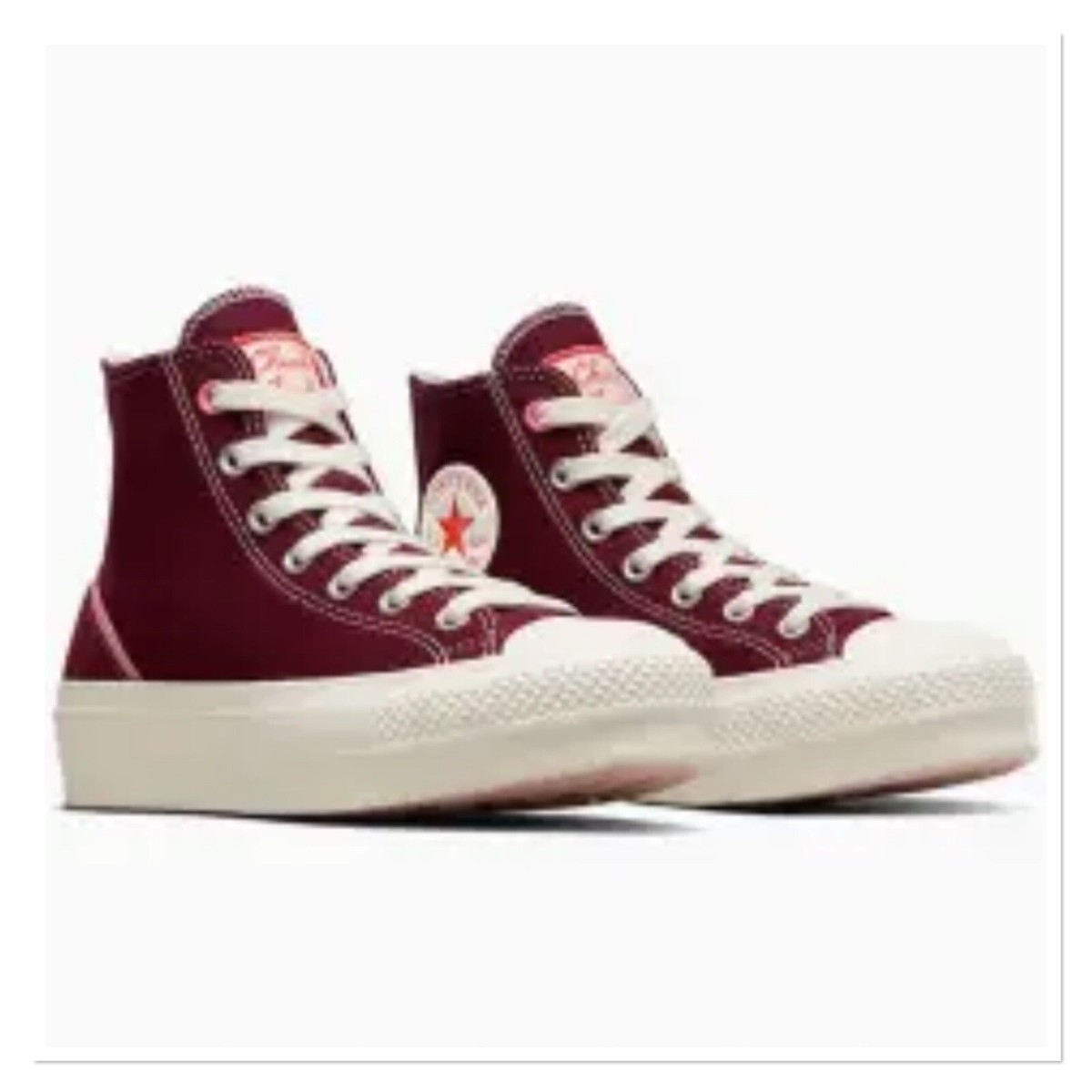 CONVERSE Chuck Taylor All Star Lift Hi Deep Bordeaux Sneakers Size