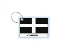 Keychain Double Printed Flag United Kingdom Cornwall St Piran