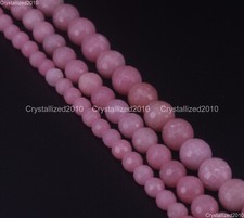 Faceted Natural Gemstone Pink Opal Round Loose Beads 4mm 6mm 8mm 10mm 12mm 15.5"