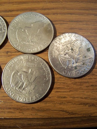 7 Eisenhower Silver Dollars 1972 no mint mark - Picture 6 of 6
