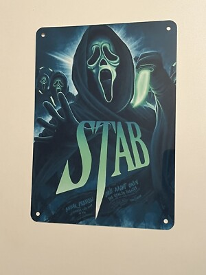 Ghostface Scream Stab Horror Metal  x 10 Inches Poster