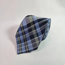 Ryan Seacrest Distinction 100% Silk Hand Made Tie Geometric Blue 3" x 59.5"