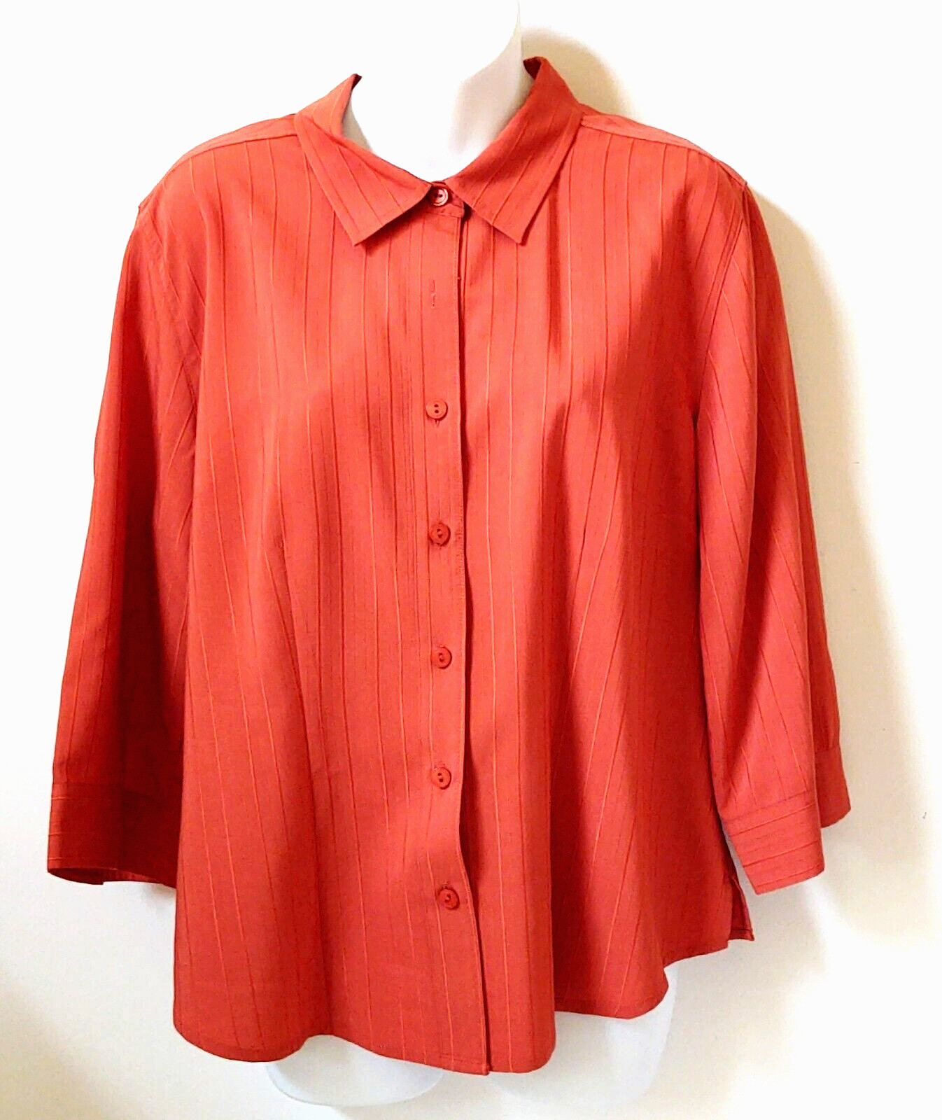 WOMANS BUTTON DOWN   DARK PUMPKIN  ORANGE COLOR  … - image 1