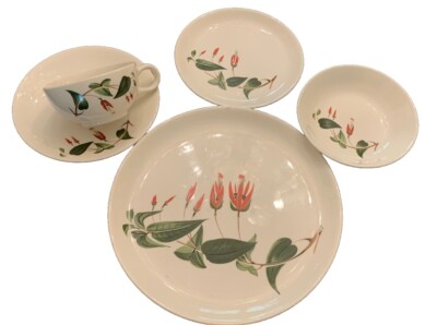 Vintage Retro 50 s Salem Primrose 29pc Set Dinner Plates Cups Saucers Tropic MCM