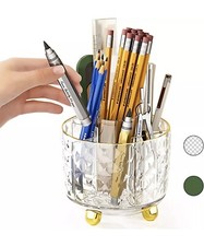 Pen Holder for Desk, 6 Slots 360 Degree Rotating Desk Organizers - Pencil Pen O