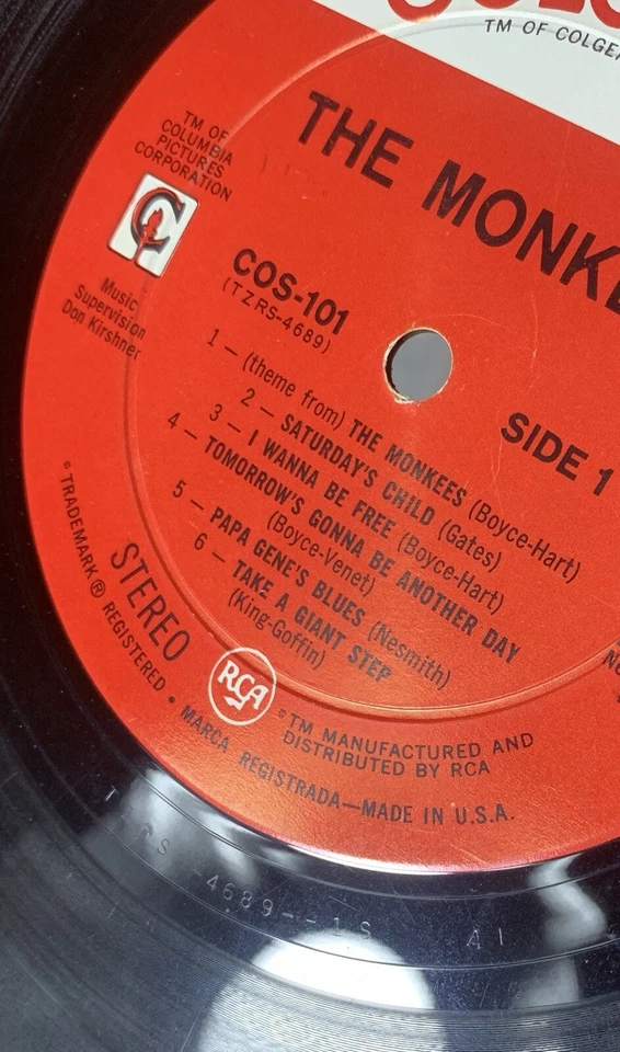 THE MONKEES self-titled debut LP on Colgems First Press Vtg Vinyl EX - Image 4 of 4