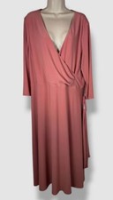 Lauren Ralph Lauren Women's Pink Scuba MIDI Shift Dress Size 18