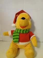 Winnie The Pooh Christmas Santa Hat Plush 18" Holiday Stuffed