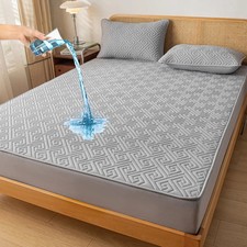 Waterproof Mattress Cover Lattice Fitted Sheet Mattress Protector Twin Full