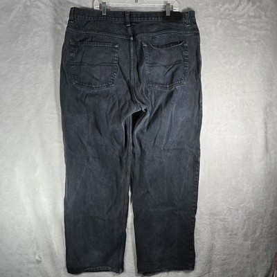 Anchor Blue Big Baggy Jeans Mens Size 42x32 Black Denim Baggy