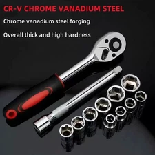 Ratchet Set - Versatile 1/4” Drive Mechanic Tool Kit Reversible Hex Sockets T014