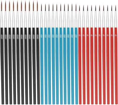 Tiny Detail Paint Brushes 30 Pcs Micro Paint Brushes Fine Tips with 3 Size #000#