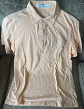 Peach Criquet Players Polo Shirt M