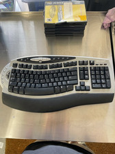 Microsoft Natural Multimedia Keyboard 1.0A 1027 Ergonomic USB PS/2 Wired Used