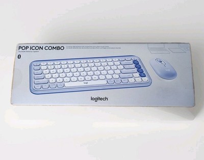 Logitech POP ICON Combo, Bluetooth Keyboard and Mouse Combo - Lilac  NEW