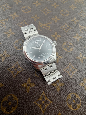 Tudor Glamour Date-Day Black Dial Diamonds Stainless Steel Swiss