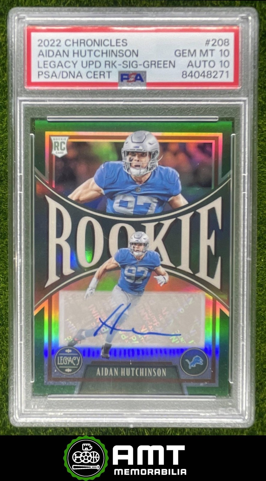Aidan Hutchinson Panini Chronicles Legacy Update Rookies #208 Signature-Green