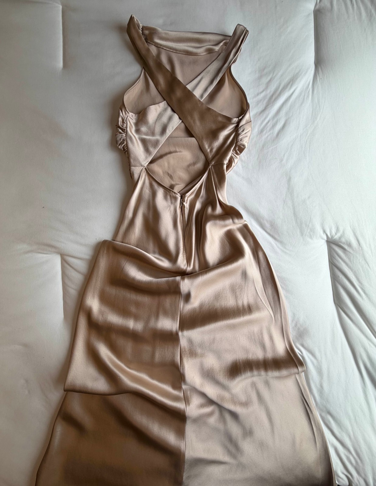 Reformation Exclusive Gold Casette Silk Dress Size 2 image 3