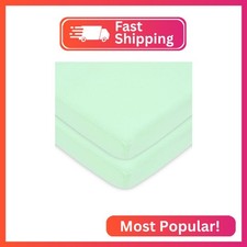 American Baby Company 2 Pack 100 Natural Cotton Fitted Mini Crib Sheets 38" x 2